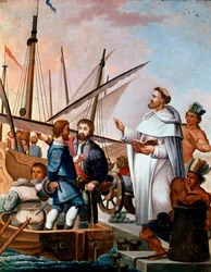 Fra Bartolome de Olmedo v roce 1500 navádí brigantiny a námořníky k objevování nového světa.
