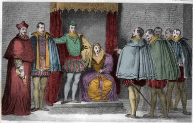 František II. (1544-60) říká parlamentním poslancům, že vévoda z Guise a kardinál budou vládnout státu