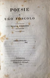 Frontispice of „Poesy“ od italského básníka a dramatika Ugo Foscolo (1778-1827) 1822