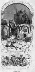 Gilles de Rais (Retz ou Rays) (1404-1440), společník zbraní Johanky z Arku. 19. století rytina.