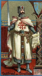 Godefroy z Bouillonu (1061-1100), vévoda dolnolotrinský a první křesťanský vládce Jeruzaléma po první křížové výpravě (1096-1099).
