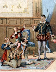 Jindřich IV. francouzský král (1553-1610) si hraje se svými dětmi