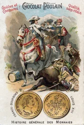 Historie Francie: Válka o dědictví Mantovy (1628-1631) během třicetileté války. Bitva u Pas de Suze (Susa) zastupující krále Ludvíka XIII. (1601-1643) a kardinála Richelieu (Armand Jean du Plessis)