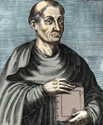 Hugues de Saint Victor. Francouzský teolog a filozof. 12. století. Rytina 17. století.