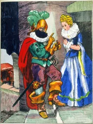 Ilustrace k Perraultovým Modrovousovým pohádkám, počátek 20. století (tisk)
