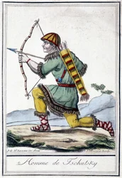 Ilustrace ruského lovce (Tschutsky) v 19. století.