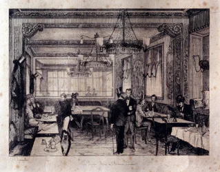 Interiér kavárny Le Procope v ulici Rue de l