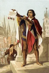 Jacob Van Artevelde. Buržoazní z Gentu (1290 až 1345). chromolitografie z roku 1880.