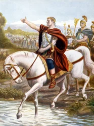 Julius Caesar překračuje Rubikon