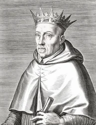 Portugalský král Jindřich I. a kardinál. Henrique I. Portrét.