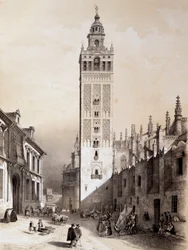 La Giralda, Sevilla, “”Umělecké a monumentální Španělsko slavných míst a památek Španělska”” od Don Genaro Perezde Villa