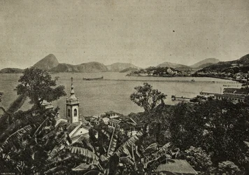Pláž Lapa, Rio de Janeiro, Brazílie, rytina z fotografie Vittoria Borona z L