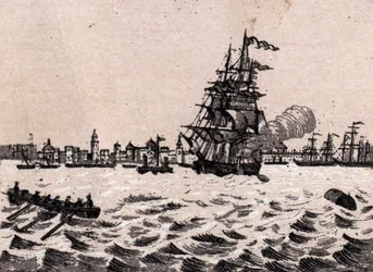 Liverpool, Anglie: pohled na přístav (Harbour, Harbor). v „“ Svět ilustruje 168 pohledů““ Nedatováno (konec 19. století)