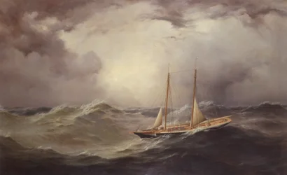 Livonia po ztrátě čelenu uprostřed Atlantiku, 1871