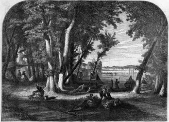 Ostrov Croissy, in sumé - rytina v „“ Le Journal Illustré““