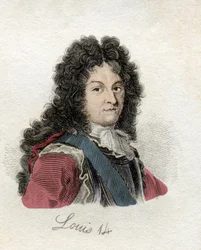 Louis XIV (Louis Dieudonne 1638-1715) král Francie a Navarry. Z knihy Crabbs Historical Dictionary vydané v roce 1825