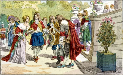 Ludvík XIV. a jeho dvůr ve Versailles.