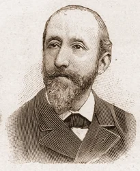 Členové Akademie Francaise v roce 1895: portrét Julese Claretie (1840-1913), francouzský romanopisec, dramatik a kritik.