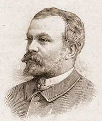 Členové Akademie Francaise v roce 1895: portrét Julese Lemaitre (1853-1914), dramatik, dramatický kritik, esejista, literární historik a francouzský vypravěč.