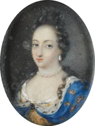 Miniatura švédské královny Ulriky Eleonory starší, kolem 1680 (kvaš na pergamenu)