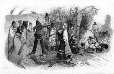 Slečna Josephine Meeker, zajatá se svou matkou povstáním amerických Indiánů v roce 1880.
