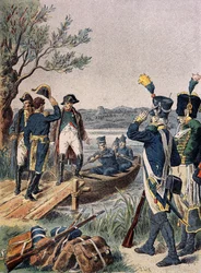 Napoleon a Massena na ostrově Lobau