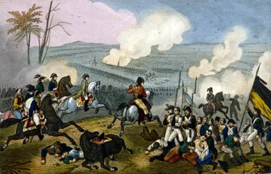 Napoleon v bitvě u Marenga proti Rakušanům, červen 1800.