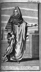 Rytířské řády. Chevalier de Saint Michel ve Francii v 15. století. In „“ Historie vojenských řádů či rytířů, dosud ustavených bezpečných a rutinních milicí obou pohlaví. Vydání převzato od Abbe Giustiniani, R.P. Bonani, M