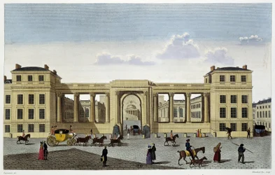 Palác Poslanecké sněmovny, kolem roku 1820 - v „“ Pohledech na Paříž“ od Courvoisiera