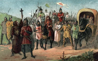 Petr poustevník hlásající křížovou výpravu (1095 - 1099).
