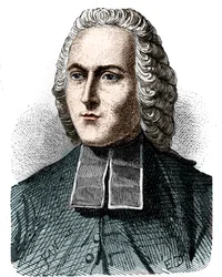Portrét abbé Jean Antoine (Jean-Antoine) Nolleta (1700 - 1770), francouzského fyzika - v „Album de la Science; věhlasní vědci; Grandesovy objevy “”” 1896.