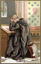Portrét abbé Sugera (1081 - 1151). Chromolitografie konce 19. století.