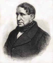 Portrét Achille Léonce Victor Charles de Broglie (1785 - 1870), vévoda z Broglie. Rytina 19. století.