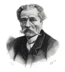 Portrét Aime Millet, francouzský sochař, rytec, medailon a malíř (1819 -1891)