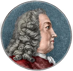 Portrét Albrechta von Haller Medecin, švýcarský fyziolog a botanik (1708-1777) Rytina.