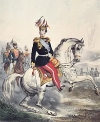 Portrét Alexandra II Nikolajeviče (barevná rytina)