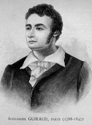 Portrét Alexandra Guirauda, ​​básníka (1788-1847) - grav. 19. století