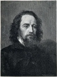 Portrét Alfreda, Lord Tennyson (1809 - 1892), britský básník a dramatik 19.