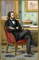 Portrét André-Marie Ampere (1775 - 1836) francouzský fyzik. Chromolitografie 19. století.