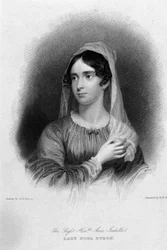 Portrét Anne Isabelle Noel Byronové (1792-1860), manželky básníka George Gordona Byrona. Rytina