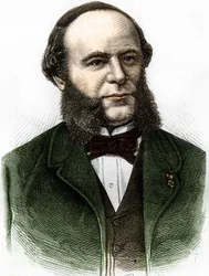 Portrét Auguste Pouyer-Quertier (Pouyer Quertier) (1820 - 1891). Rytina z konce 19. století.