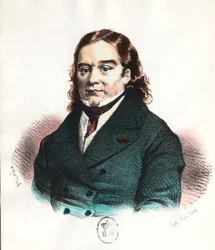 Portrét barona Larreyho (1766 - 1842), francouzského vojenského chirurga a vynálezce sanitky. Rytina 19. století. Soukromá sbírka.