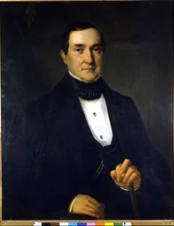 Portrét Bartolomea Merelliho (1793-1879), prvního ředitele Scaly. Anonymní obraz 19. století.