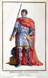Portrét Bertranda Duguesclina. 19. století rytina.