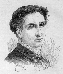 Portrét Catherine Julie Clementine Jouassain (1829-1902), francouzské komičky, členky Comedie Francaise. Rytina v „“ Le Monde Illustré““ n¡1168 ze dne 16. srpna 1879.
