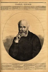 Portrét Charlese Gounoda (1818-1893), francouzského skladatele, známého pro své opery (Faust 1859, Romeo a Julie 1867), složil také symfonie a četné melodie pro básně Alfreda de Musseta (1810-1857) a Victor Hugo (1802-1885). Ing