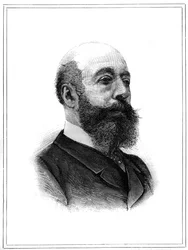 Portrét Charlese Lamberta de Sainte Croix (Sainte-Croix) (1827-1889), francouzského politika. Gravírování v „“The Illustrated World“, 2. ledna