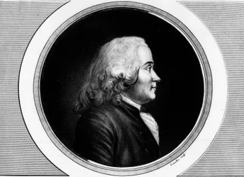 Portrét Chretien Guillaume de Malesherbes (1721-1794). Rytina v „“ Kompletní sbírka historických obrazů francouzské revoluce, ve třech svazcích.“““ 1804.