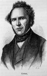 Portrét Clauda Anthime Corbona (1808 - 1891). Rytina konce 19. století v „Histoire de France““ od H. Martina.