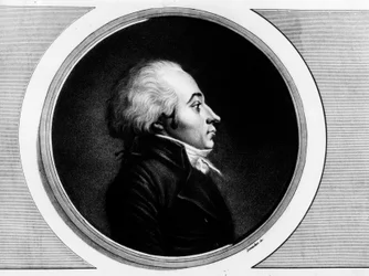 Portrét Clauda Roberjota (1752-1799), poslance za Saône-et-Loire v Národním konventu. Rytina v „Úplné sbírce historických obrazů Francouzské revoluce, ve třech svazcích“. 1804.